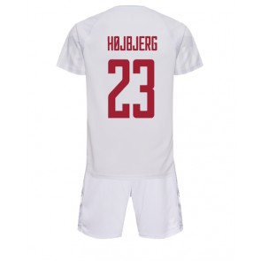 Danmark Pierre-Emile Hojbjerg #23 Bortaställ Barn VM 2022 Kortärmad (+ Korta byxor)